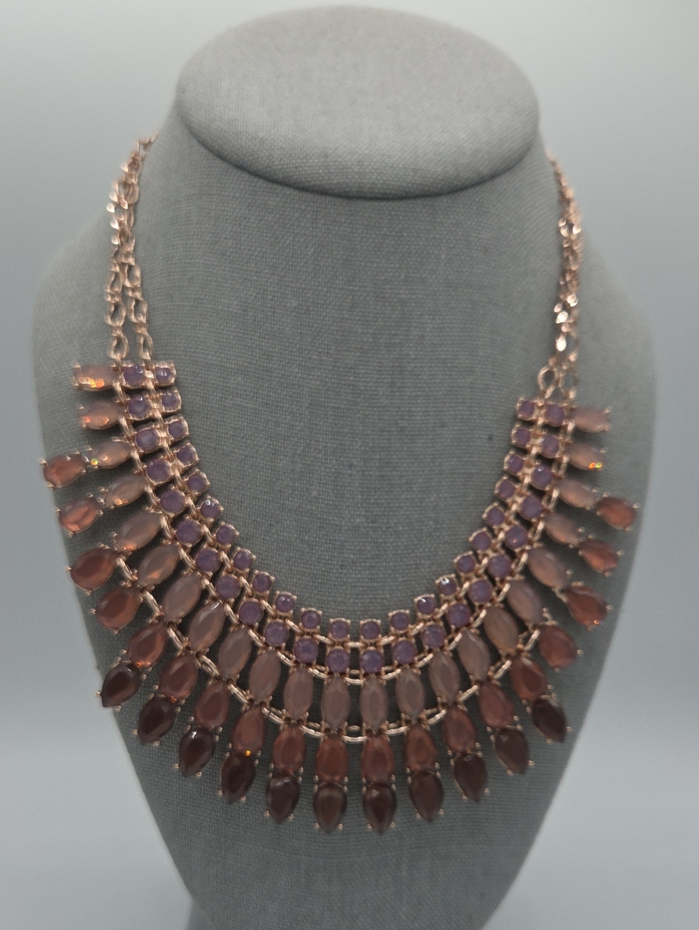 5 for $25! Inc Rose Gold-Tone Pink Statement Bib Necklace